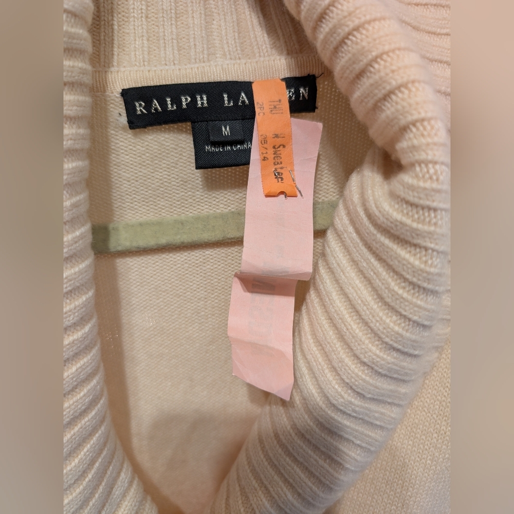 Rare Vintage Ralph Lauren Black Label Cashmere Cream Sweater - Picture 4 of 5